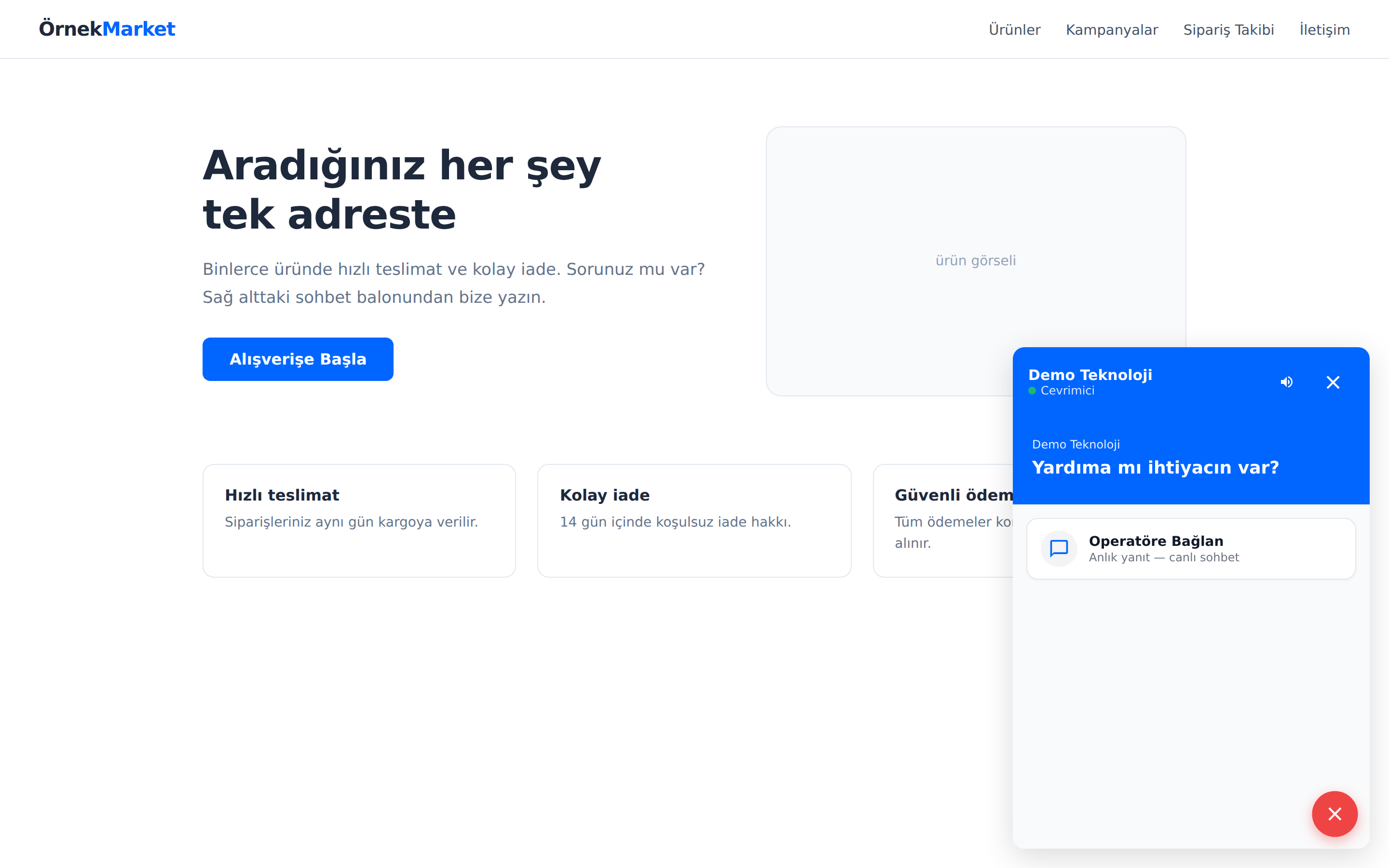 Web sitesinin sağ alt köşesindeki WebChat sohbet balonu